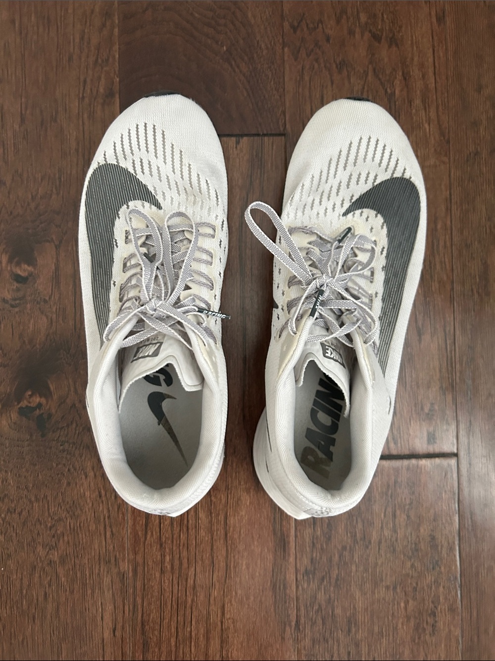 Nike women’s size 10.5 White and Gray Racing Trainers
